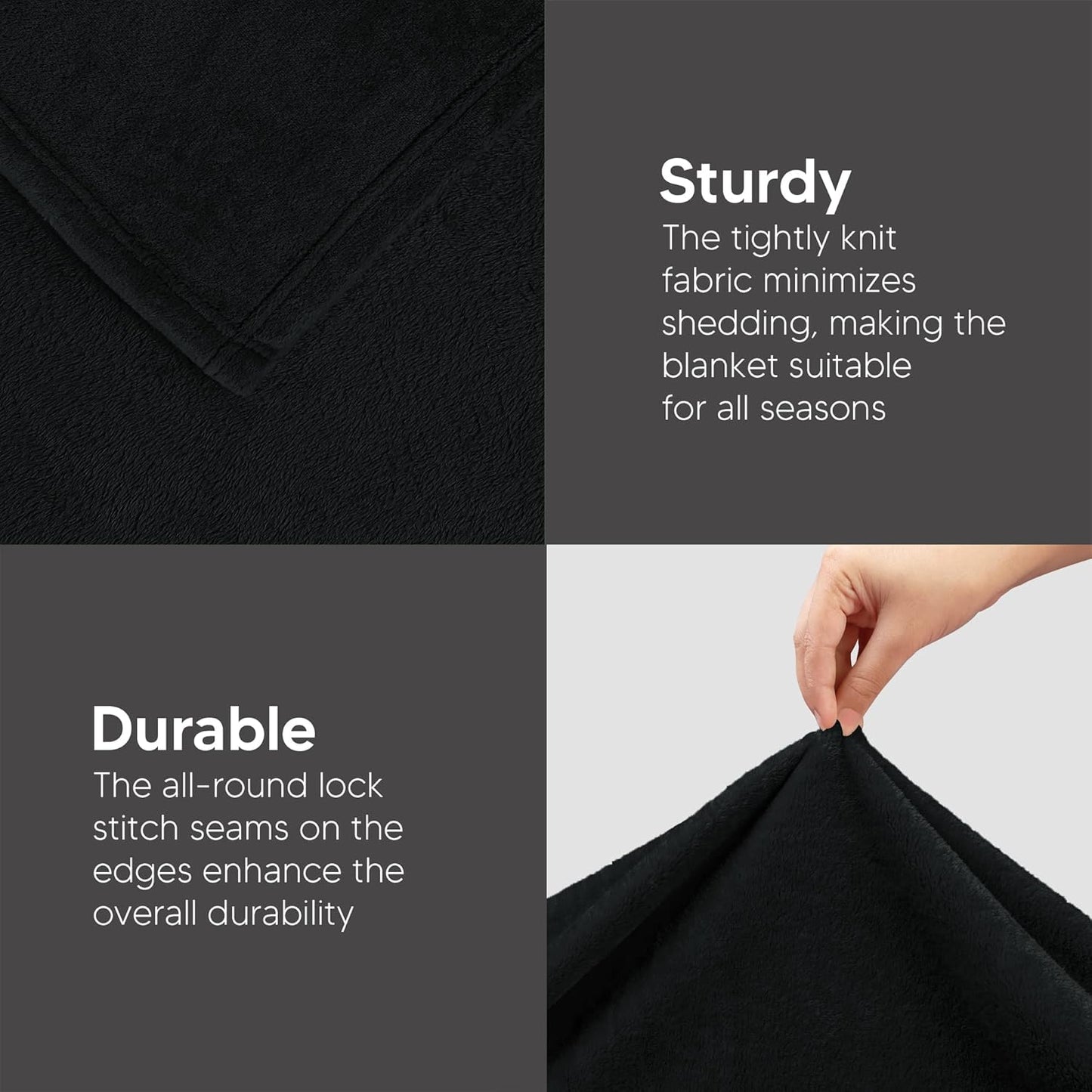Utopia Bedding Fleece Blanket - Twin XL Size | Luxury Soft Microfiber, Anti-Static, Black (90x76 Inch)