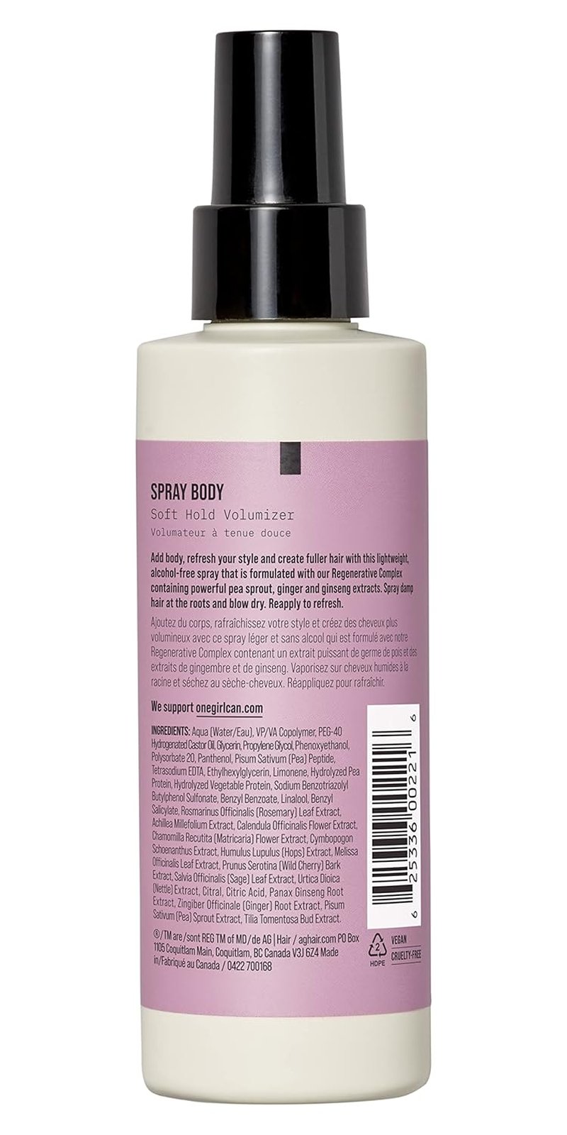 AG Care Spray Body Soft-Hold Volumizer - Lightweight Hair Styling Spray, 5 Fl Oz