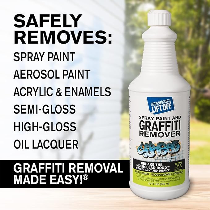 Motsenbocker's Lift Off 41103-6PK Spray Paint and Graffiti Remover Safely Removes Spray Paint, Acrylic, and Enamel From Wood, Metal, Concrete, Plastic, and More, Water-Based, 32 Fl Oz, Pack of 6