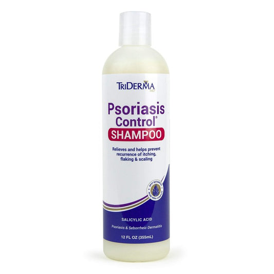 TriDerma Psoriasis Control Scalp Exfoliator Shampoo with 3% Salicylic Acid and Rosemary, Salon Quality Shampoo for Psoriasis, Seborrheic Dermatitis, No Coal Tar, Fresh Scent 12 oz