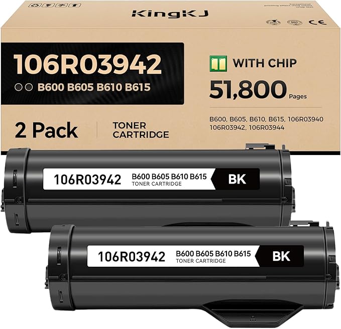KingKJ VersaLink B600 B610 Black High Capacity Toner Cartridge 2-Pack