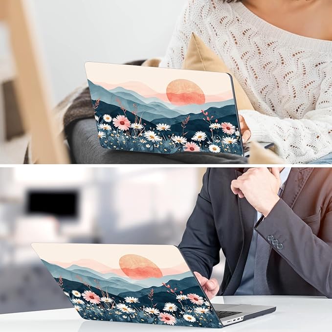 DONGKE Compatible with MacBook Pro 16 Inch Case (2026-2021 Release, M5 M4 M3 M2 M1 Pro/Max Chip), Plastic Hard Shell Cover with Keyboard Cover & Screen Protector for MacBook Pro 16", Sun & Daisies