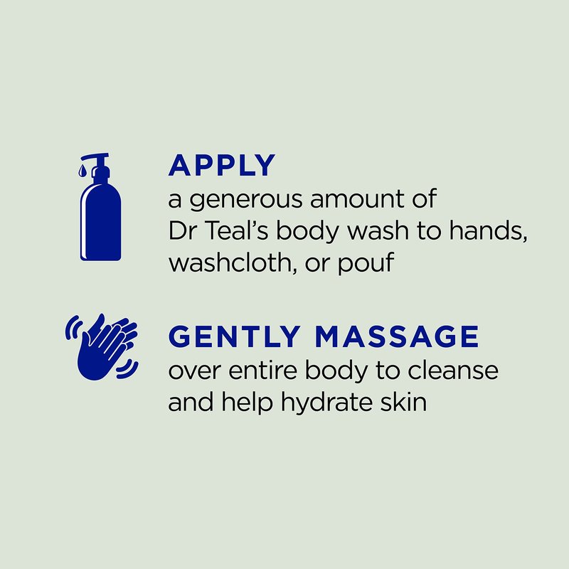 Dr Teal's Body Wash with Pure Epsom Salt, Relax & Relief with Eucalyptus & Spearmint, 24 fl oz (Pack of 4)