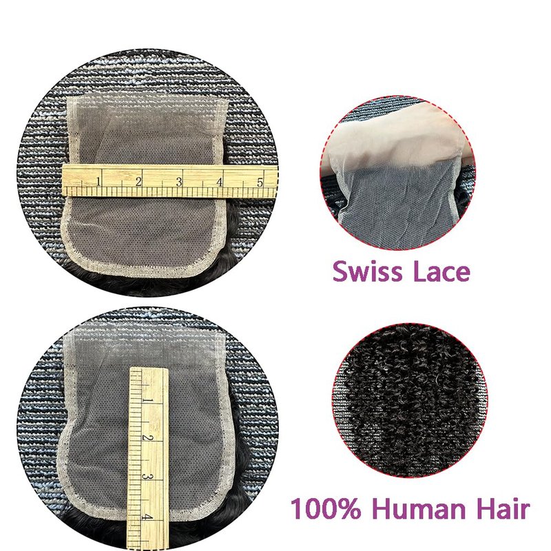 4x4 Lace Closure Human Hair 20 Inch Deep Wave Closure Pre Plucked with Babyhair Free Part Transparent Lace Closure 100% Unprocessed Brazilian Virgin Human Hair Closure Natural Black