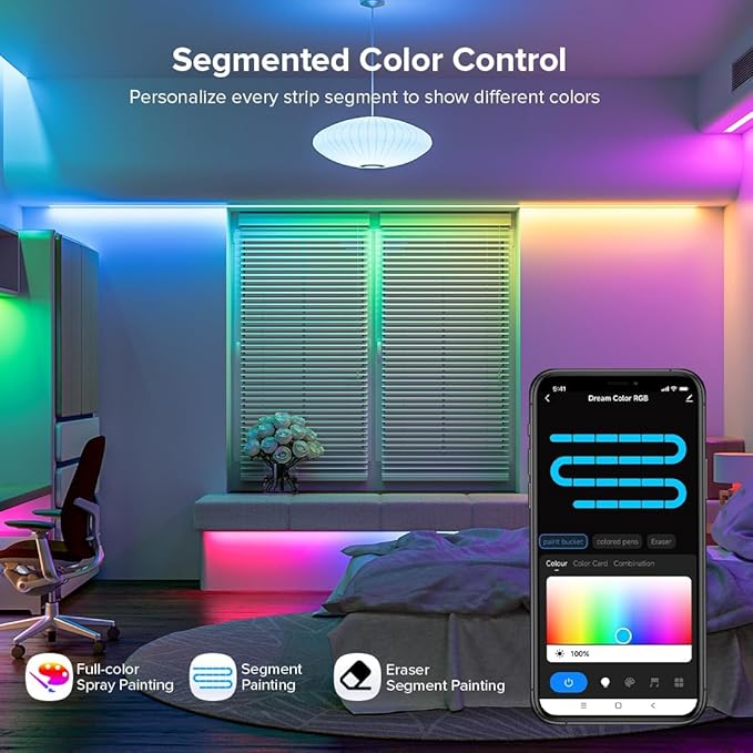 FCOB WiFi RGB IC LED Controller DR03W, Control by Smart Life/Tuya APP/Alexa/Google Home, Support WS2811/WS2812B COB Strip, SPI RGB Controller Work with WR01RF RC03RFB RF Remote