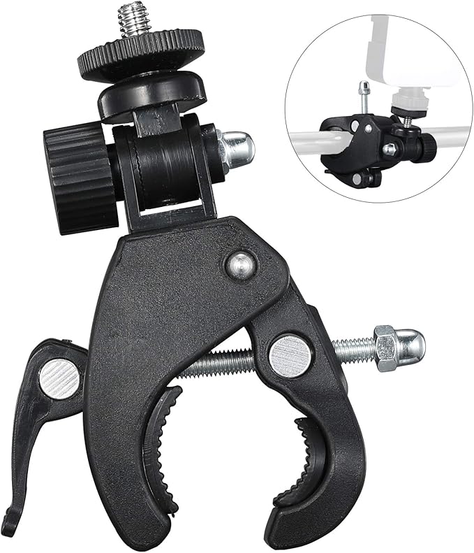 SUPON Camera Super Clamp with 1/4"- 20 Threaded Head Compatible for LCD Monitor,DSLR Cameras,DV,Flash Light,Studio Backdrop,Bike, Microphone Stands, Music Stands,Tripod, Motorcycle,Rod Bar