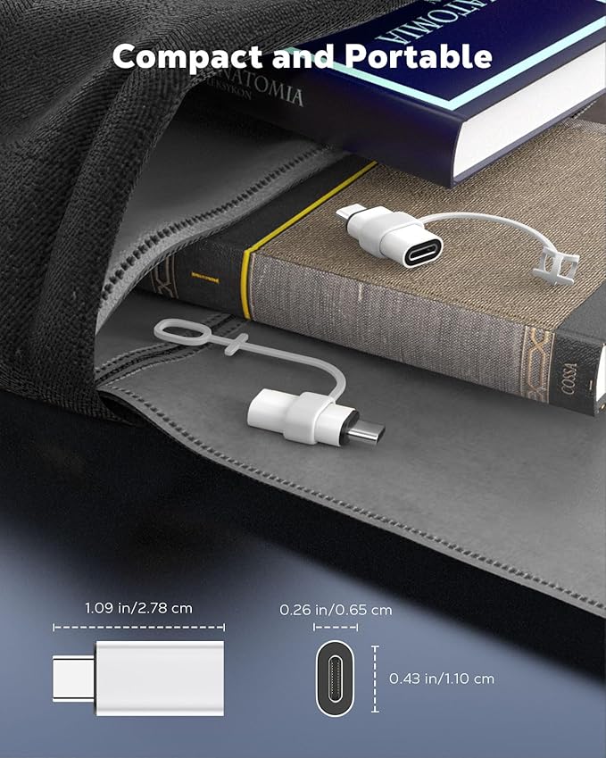 MoKo Lightning to USB C Adapter 2Pack, NOT for Lightning Earbuds/Headphones/OTG, USB-C to Lightning Adapter for iPhone Air 17 16 15 Pro Max Plus,iPad Pro/Air,Galaxy,ONLY for Charging/Data Sync, White