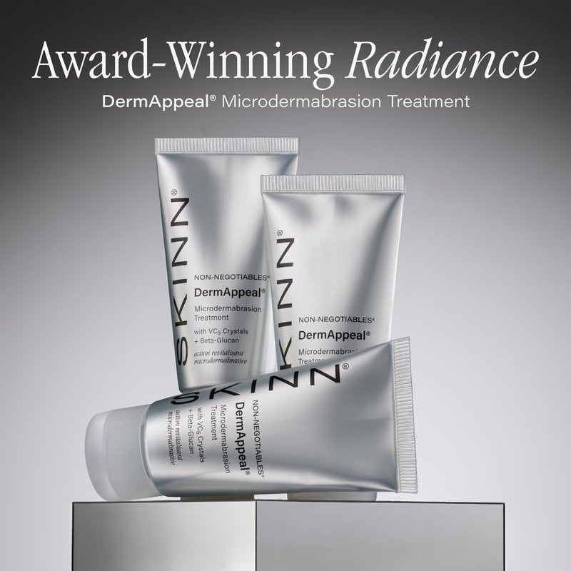 SKINN DermAppeal Microdermabrasion Face Scrub - Professional-Level Exfoliating Facial Scrub with Headband for Mess-Free Application - Daily Skin Care for Wrinkles & Fine Lines & Smooth, Glowing Skin