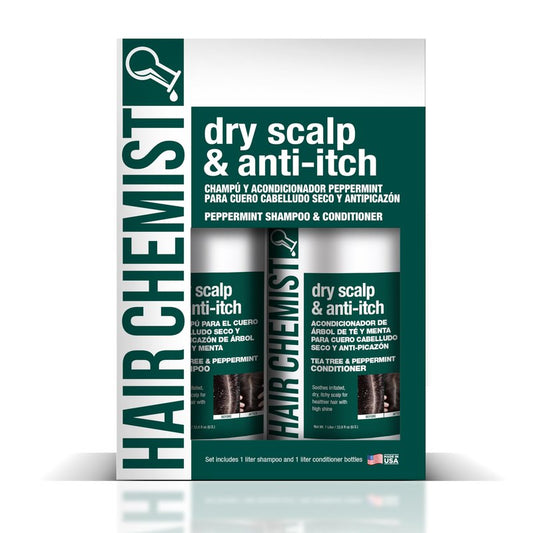 Hair Chemist Nourishing Dry Scalp & Anti-Itch Peppermint Shampoo 33.8 oz. & Conditioner 33.8 oz. 2-PC Gift Box Set - Hydrating Peppermint Shampoo & Conditioner Set, Soothes Irritated, Dry Scalp