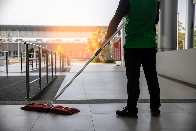 Ultimate Dust Mop Kit: Industrial-Grade Performance, Heavy-Duty Frame, Telescopic Handle - Red 48 Inch