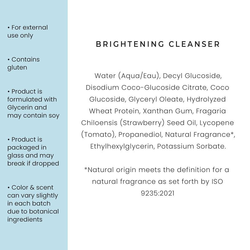 Brightening Facial Cleanser - Daily Hydrating Face Wash & Makeup Remover for Dry Skin | 4.2oz