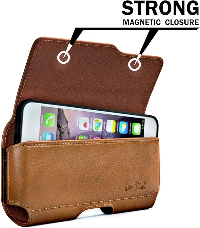 DeBin Case for Samsung Galaxy S26+ Plus 5G S25+ S24+ S23+ S22+ S21+, S10+ S8+ S9+, S23 FE, S21 FE, A20, A30, Cell Phone Belt Holster Clip Carrying Pouch Holder Cover (Fits Otterbox Commuter) Brown
