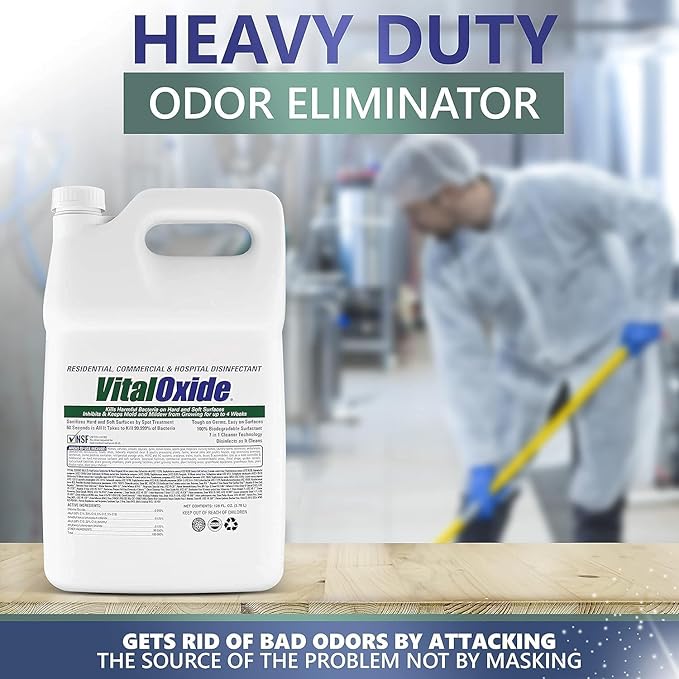 Vital Oxide 55 Gallon Drum Hospital Grade Disinfectant| Deodorizer, Food-Contact Sanitizer| Kills 99.9% of Viruses and Bacteria| Kills Mold & Mildew,| Odorless