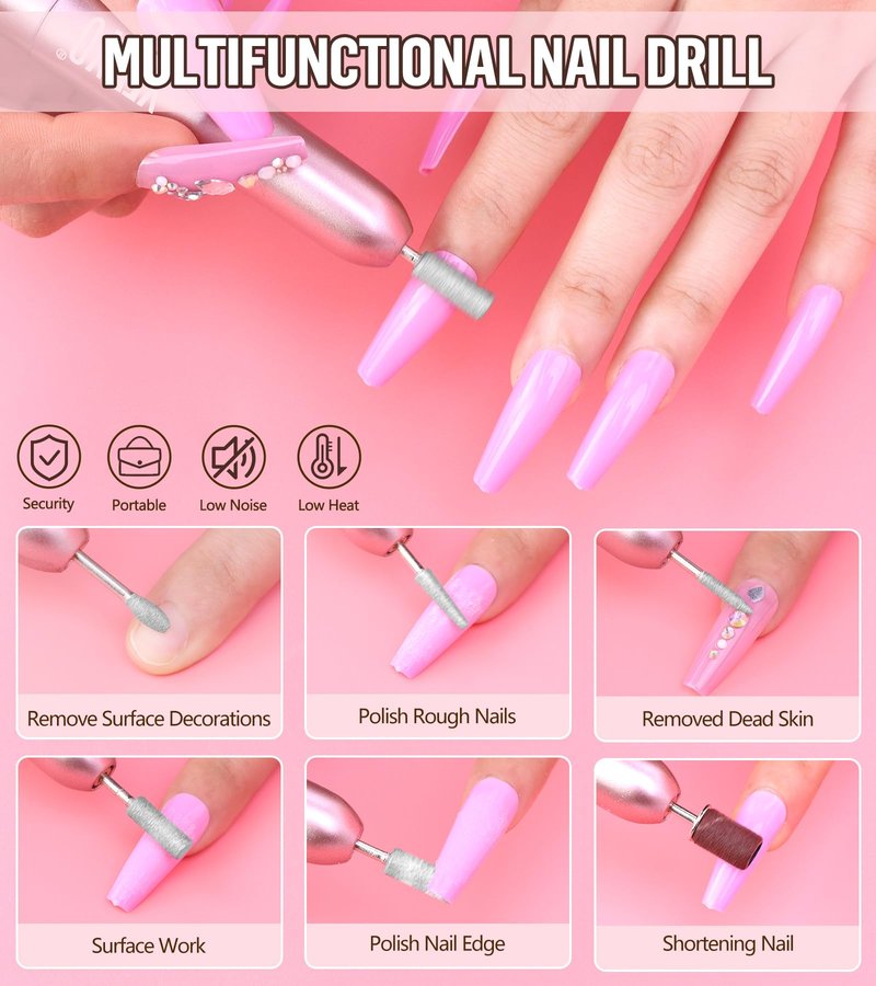 Acrylic Nail Kit with Drill and UV Light, Nail Kit for Beginner with Everything, 24 Glitter Acrylic Powder Monomer Liquid Set with Drill for for Home Nail Salon