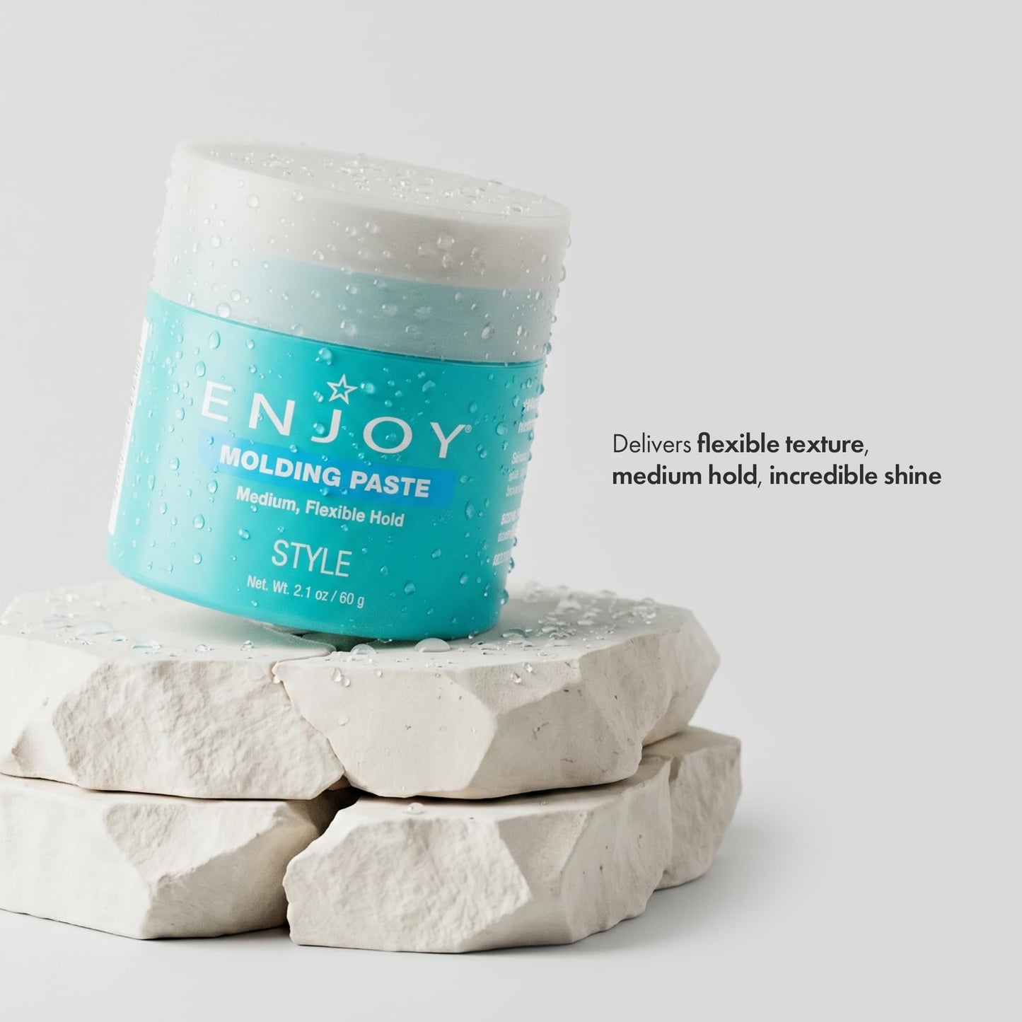 Enjoy Molding Paste, Medium Flexible Hold and Incredible Shine, Non-Greasy Moveable Texture for Versatile Hair Styling, 2.1 Oz