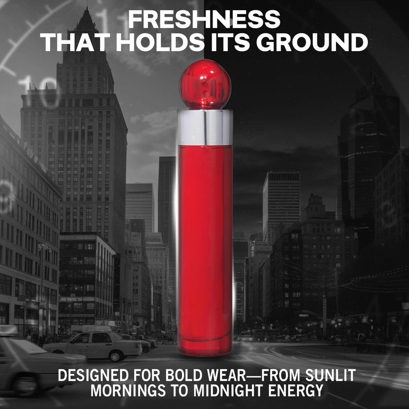 Perry Ellis 360° Red Eau De Toilette Spray for Men - Mens Cologne, Long Lasting Perfume, EDT, Fragrance with Notes of Clove, Cinnamon & Patchouli - 3.4 fl oz (100 mL)