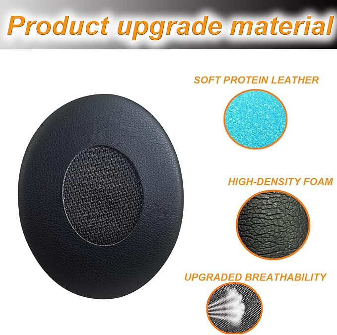 UOWGA Replacement Ear Pads for Bose QC3,Memory Foam Ear Cushion Cover Kit for Bose QuietComfort 3 Headphone Accessories- Black