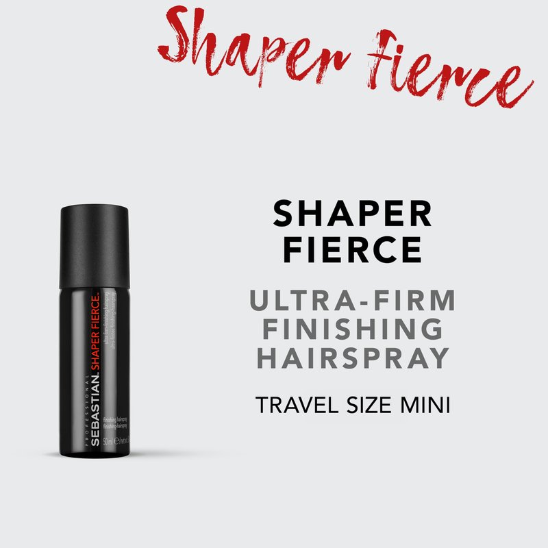 Sebastian Professional Shaper Fierce Mini Hairspray | Strong, Ultra-Firm, All Day Hold | Travel Size, 1.5 oz