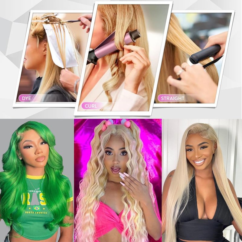 Blonde Human Hair Frontal - 13x4 Transparent HD Lace Closure | 100% Brazilian Body Wave, 10 Inch, Pre Plucked with Natural Hairline