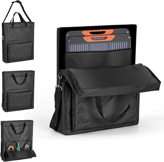 Fizentia Solar Panel Carrying Case Compatible with jackery solarsaga 100W/100X, Waterproof Padded Storage Bag with Accessory Pocket for Camping RV Travel