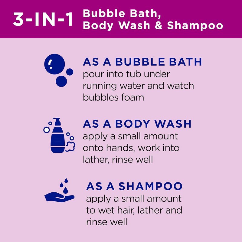 Dr Teal's Kids 3-in-1 Bubble Bath | Body Wash & Shampoo with Elderberry & Vitamin C - 20 fl oz (Pack of 3)