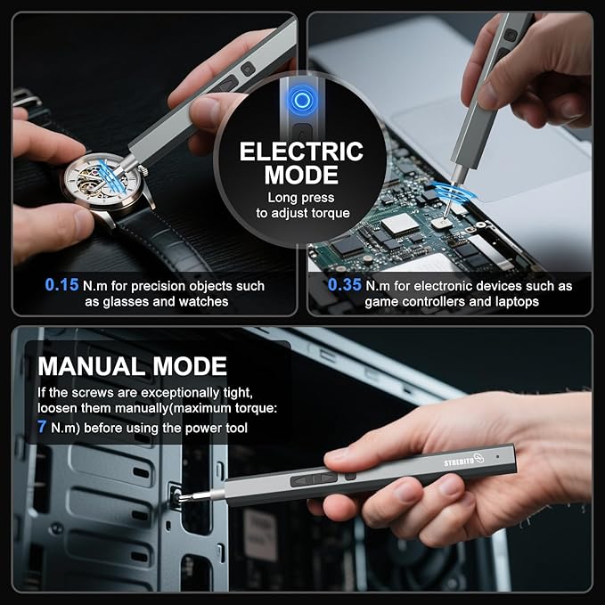 STREBITO Electric Screwdriver, 144-in-1 Precision Screwdriver Set, 120 Magnetic Bits, Organized Storage and Portability, Small Tool Kit for Electronics, PC, Computer and Laptop
