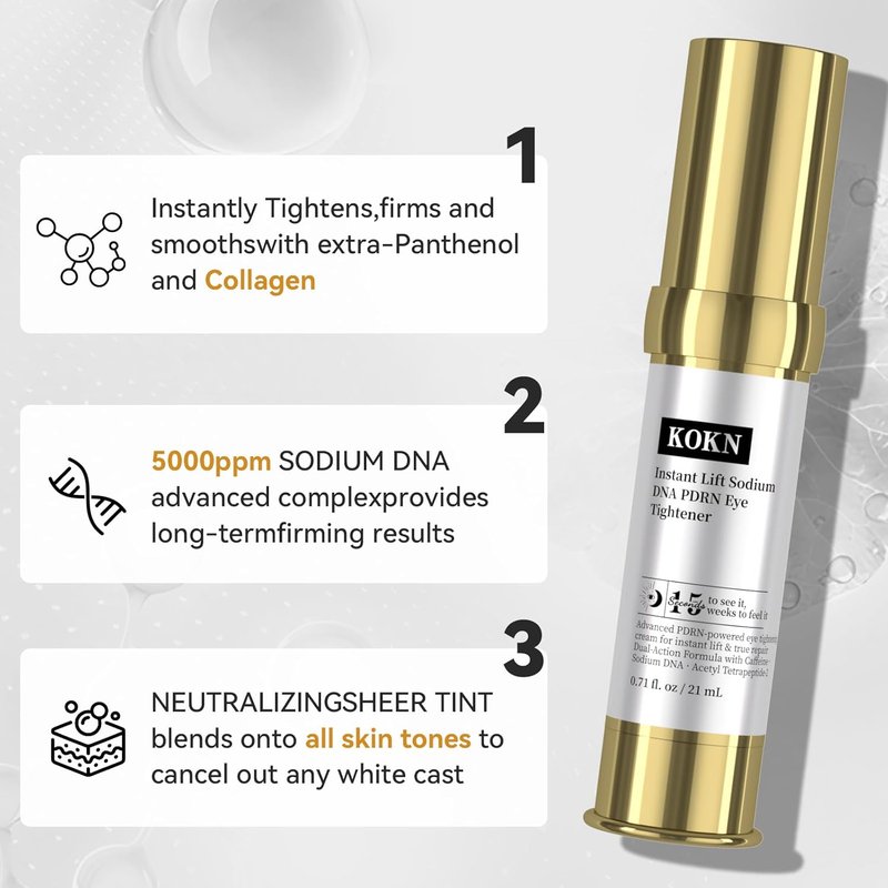 KOKN Instant Firmx Eye & Face Cream - Temporary Eye Tightener for Wrinkles, Puffiness & Bags | 0.71 Fl Oz