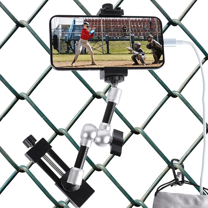 FPN Magnetic Phone Fence Post Mount + Fence Clip Kit for Gamechanger for Mevo Start, GoPro, iPhone, DJI Osmo Pocket 3 and Action Cameras, for Recording Baseball,Softball and Tennis Games