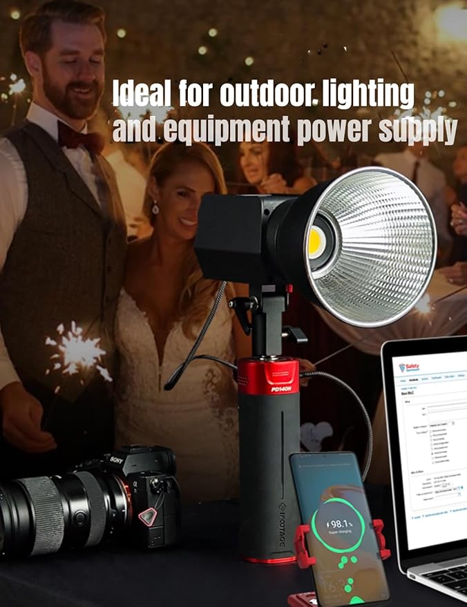 IFOOTAGE PD140H,140W USB-C Camera Power Handle Compatible with Nano II Sliding System, PD 3.1 Portable Battery Grip for Photography, Video Rig, LED Light, Monitor Power Supply, V-Mount Alternative