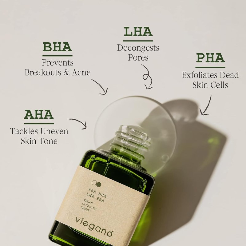 Acne Clearing Serum with Tea Tree Oil - AHA BHA LHA PHA | Vegan Formula for Sensitive Skin | 35 mL