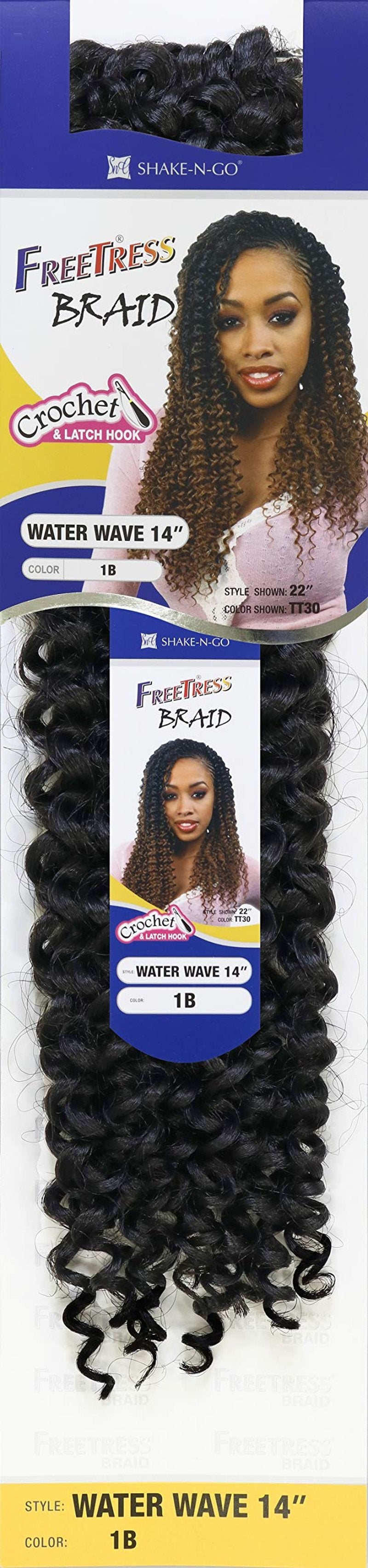MULTI PACK DEALS! FreeTress Crochet Braids Water wave 14" (3-PACK, 1B)