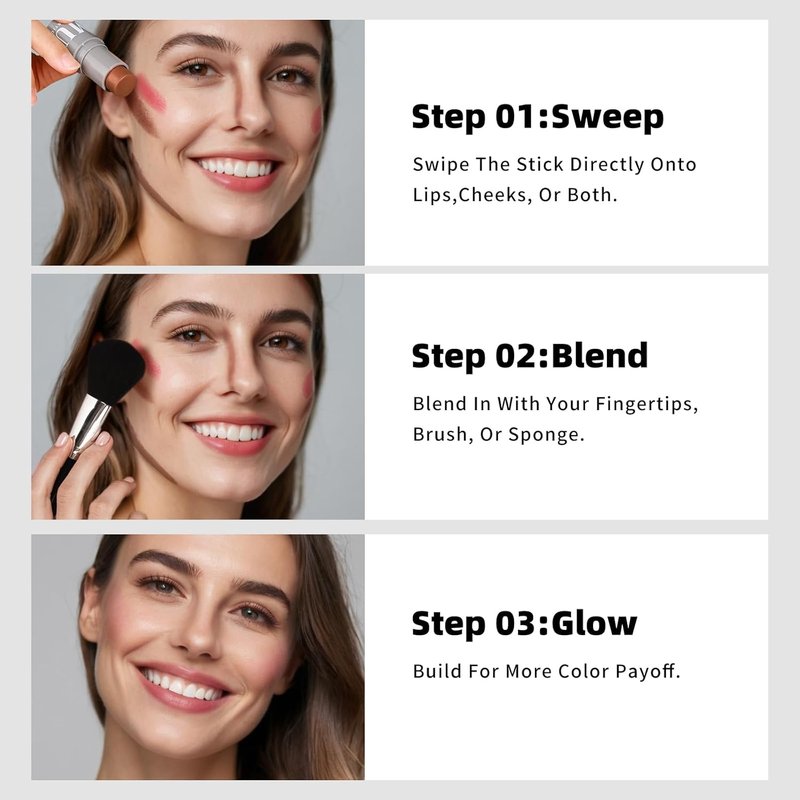 KIMUSE Cream Contour Stick Duo - 2-in-1 Blush & Bronzer for All Skin Tones | Lightweight, Waterproof, Highly Pigmented