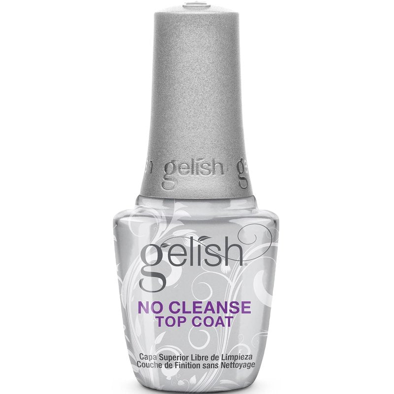 Gelish No-Cleanse Top Coat | 15ml High-Gloss Gel Nail Polish Sealer - Long-Lasting & UV/LED Compatible