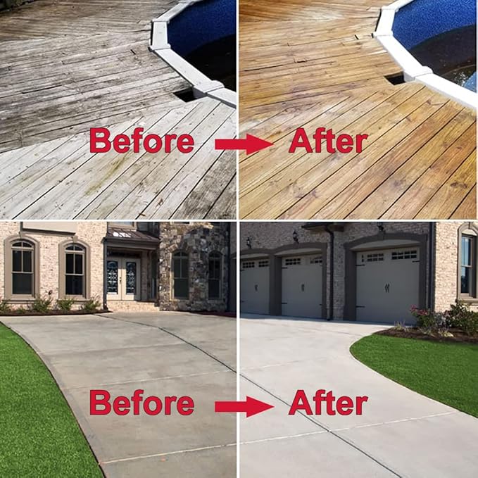 26-inch Water Broom for Pressure Washer, Power Broom Sweeper Surface Cleaner for Concrete Driveway Sidewalk Deck Patio Cleaning, 4000 PSI Pressure Washer Attachment (09640#)