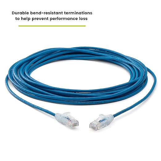 TRUECABLE Cat6 Component Rated Patch Cable, Unshielded (U/UTP), 25ft, Blue, 28AWG Stranded Pure Copper, Snagless 10G High-Speed Ethernet Cable, PoE++ 4PPoE 100W, UL Listed, RoHS-3, 5 Pack