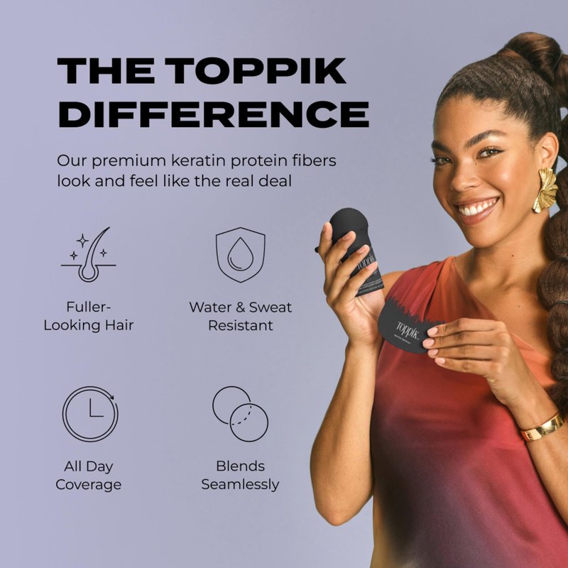 Toppik Hair Building Fibers, Gray, 12g Fill In Fine or Thinning Hair, Instantly Thicker, Fuller Looking, 9 Shades for Men & Women, Keratin Protein Formula