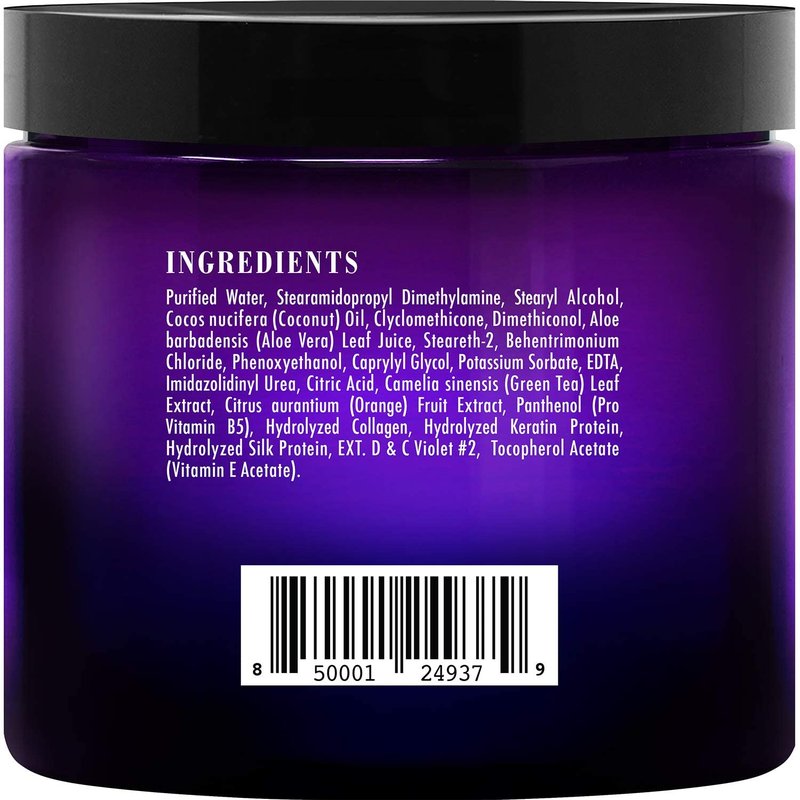 Purple Hair Mask for Blonde, Silver & Gray Hair - Sulfate & Paraben Free | 8 Fl Oz