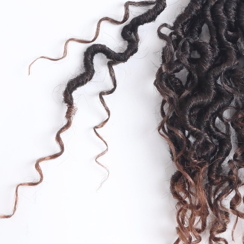 Goddess Locs Crochet Hair - 8 Inch Faux Locs Synthetic Hair | Boho Style with Curly Ends - 9 Packs
