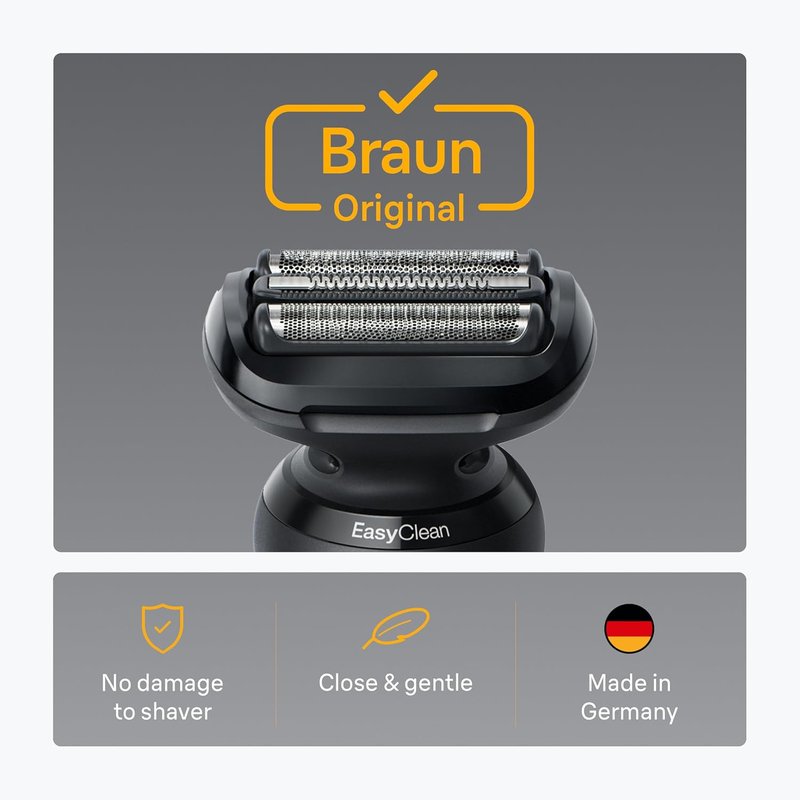 Braun Series 5 Electric Shaver Replacement Head - Effortless Attachment for Optimal Shaving | Compatible with Series 5 54B, Black