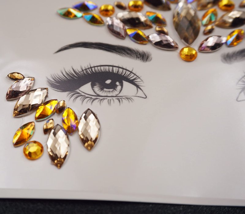 face gems silver gold halloween makeup face jewels body glitter rhinestone rave festival face body temporary tattoos felf-adhesive crystal sticker for music festivals bohemian