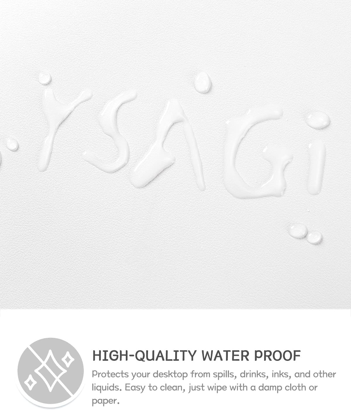 YSAGi Non-Slip Leather Desk Pad XL Size, Waterproof Laptop Computer Desk Keyboard Mat, Table Protector Blotter Mat, Large Mouse Pad for Office/Work/Home/Decor(White, 47.2" x 23.6")-No Band