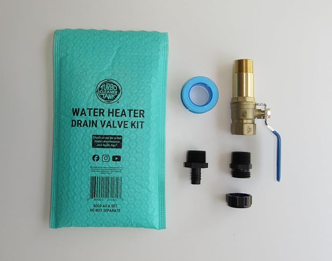 Full-Port Water Heater Drain Valve Kit, Â¾â³ NPT Shank â Fast Flush Upgrade, Compatible with Turbo Tank Cleaner Water Heater Cleaning Tool
