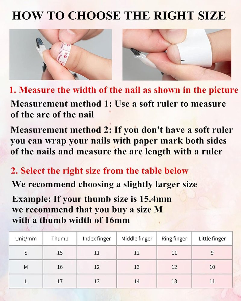 CAMILCY Handmade Nails Press on Long pointed tip Pink Hand Painted Reusable Gel UV Finished Pre Shaped False Nails for Women 10pcs 3D Glitzadora Handmade Nails (A087, L)