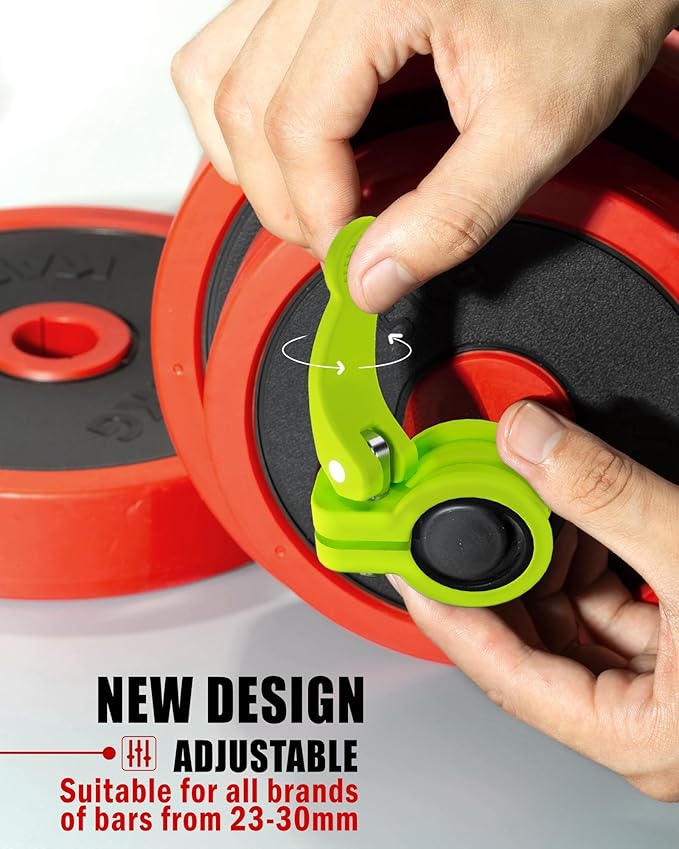 ZY-HUAN Mini Pro Barbell Clips 1 inch I Multi-Size Adjustable Barbell Collar I 1 inch Barbell ClampsIQuick Release Weight Clips Pair of Locking for Dumbbell Bar (Green)