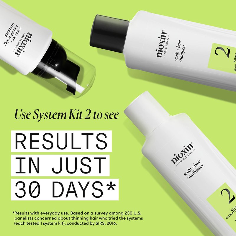 Nioxin Scalp + Hair Thickening System 2 Leave on Treatment | For Natural or Untreated Hair with Progressed Thinning | 3.4 Fl oz.