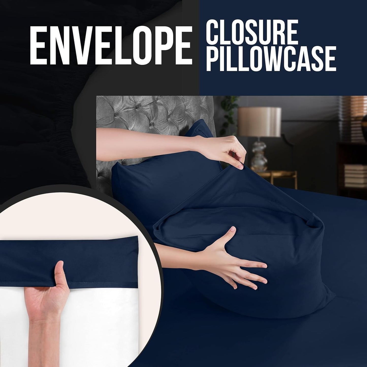 Utopia Bedding Queen Pillow Cases - 12 Pack - Soft Brushed Microfiber | Fade Resistant 20x30 Inches (Navy)