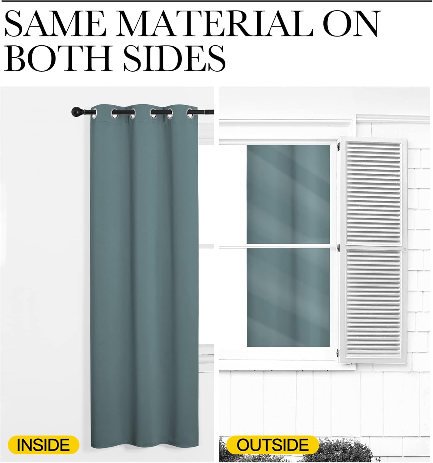 NICETOWN Modern Blackout Curtains - Noise Reducing Thermal Insulated Drapes, Greyish Blue, 2 Panels W55 x L102-Inch
