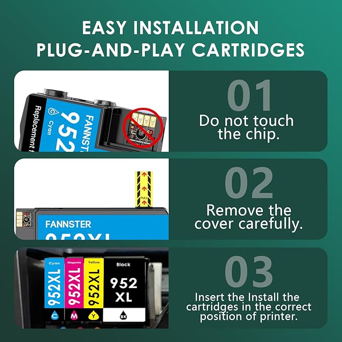 952XL 952 XL Ink Cartridges Combo Pack for HP 952 XL Compatible for HP952 with Office
