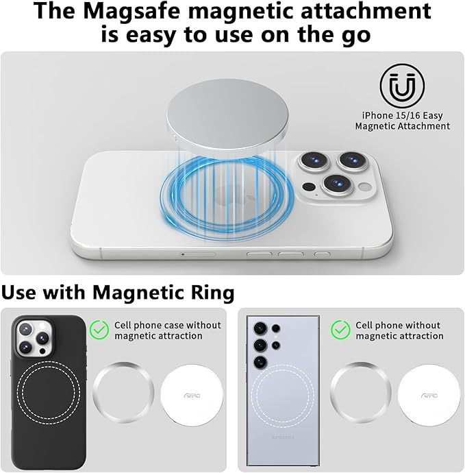 Aiffro P10 Magnetic PSSD 1TB，for iPhone MagSafe Portable SSD, Upto 2000MB/s-Type-C, SM2320，USB 3.2 Gen 2x2 20Gbps, Connectivity, Updated Firmware - Portable Magnetic External Solid State Solution