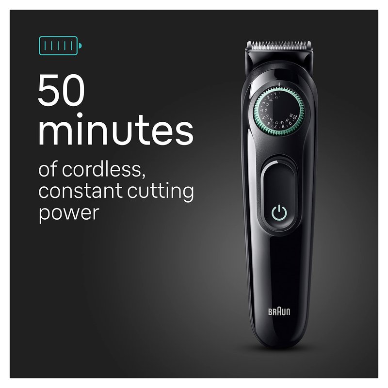 Braun All-in-One Style Kit Series 3 3430, 3-in-1 Trimmer for Men with Beard Trimmer, Ear & Nose Trimmer, Hair Clippers, Ultra-Sharp Blade, 20 Length Settings, Washable